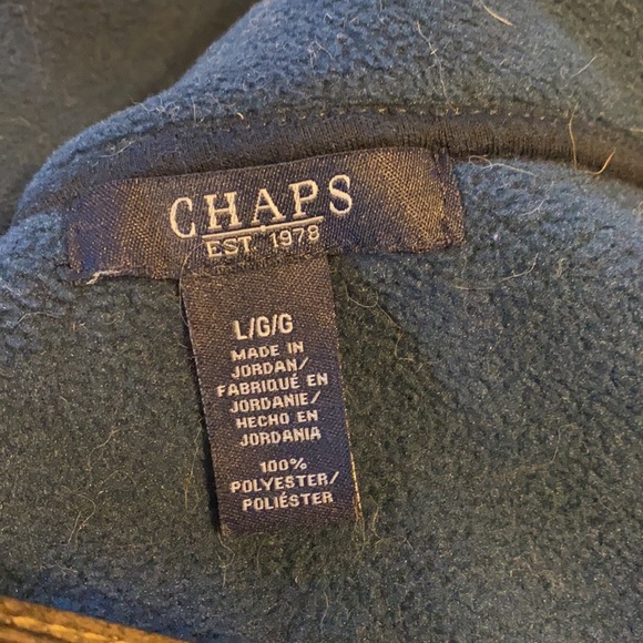 Women's Chaps Navy blue casual fleece 2 front pockets vest, Size L - Picture 5 of 6